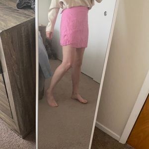Linen Zara pink wrap skirt